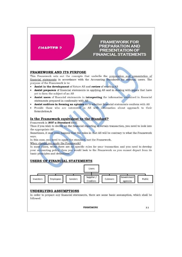 Framework for Preparation and Presentation of Financial Statements Question Bank 
