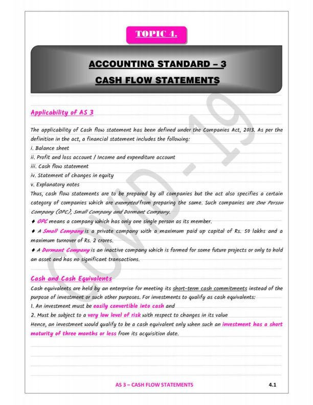 AS-3 Cash Flow Statement Detailed Notes