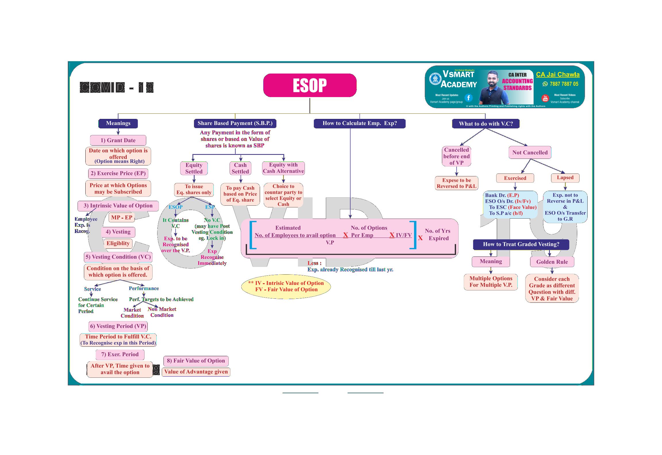 Employee Stock Option Plan Charts by CA Jay Chawla 