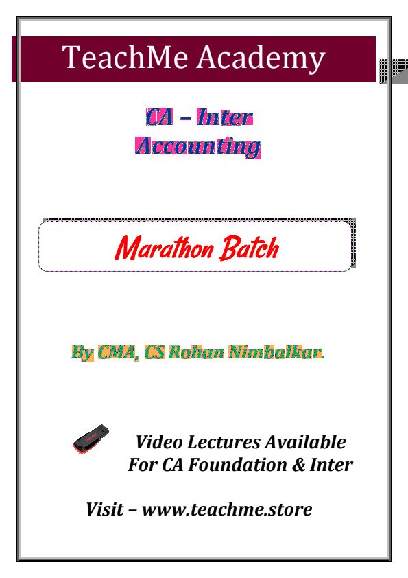 Best Colourful Accounting Standards Summary Notes with Questions and Solutions by CA Rohan Nimbalkar