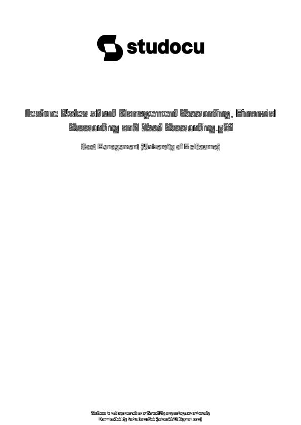 Costing Theory Notes by Studoco