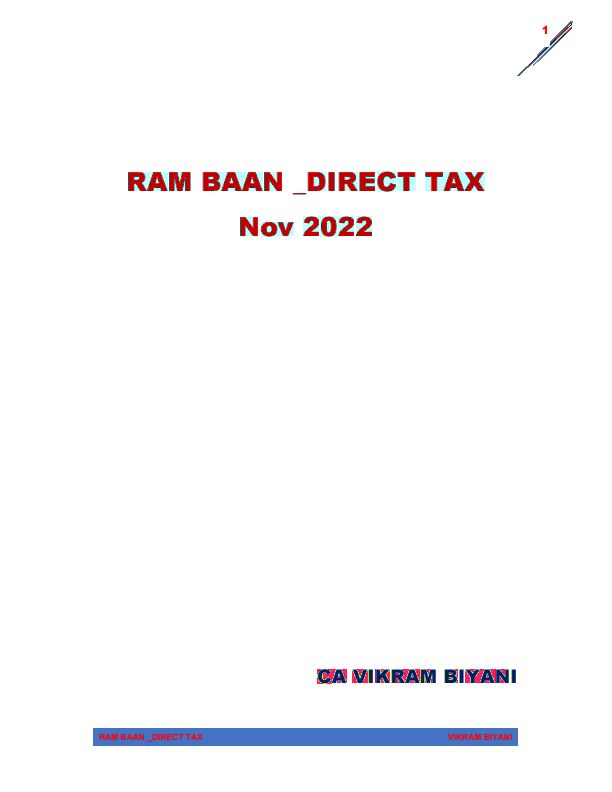 Taxation Notes by CA Vikram Biyani 