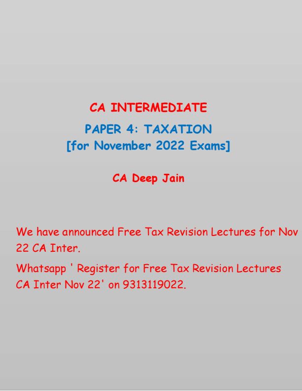 Taxation Charts by CA Deep Jain 