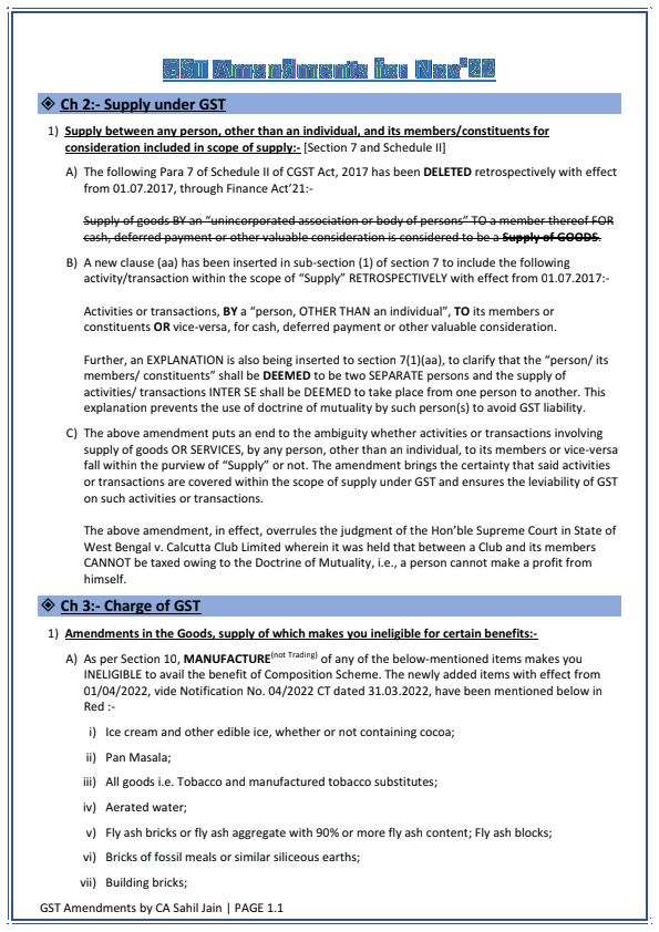 Taxation Amendments by CA Sahil Jain 