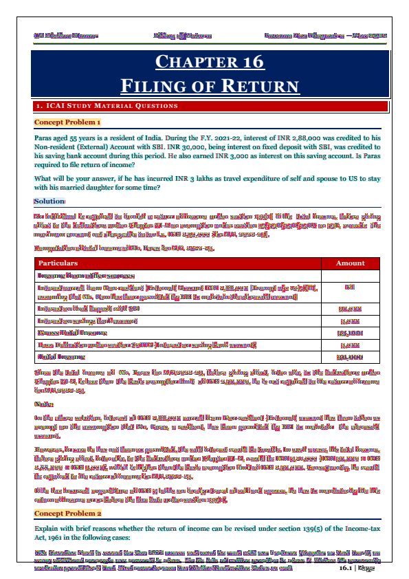 Chapter 16 Filing of Returns Compiler by CA Kishan Kumar 