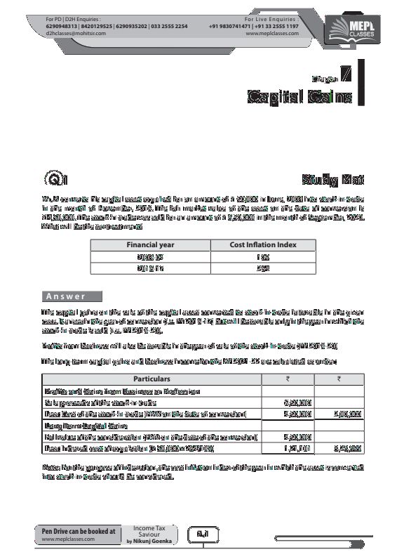 Taxation Capital Gains Compiler by Nikunj Goenka
