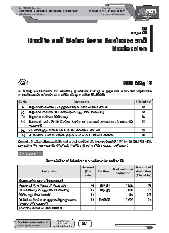 Taxation Profit and Gains from Business and Profession Compiler by Nikunj Goenka