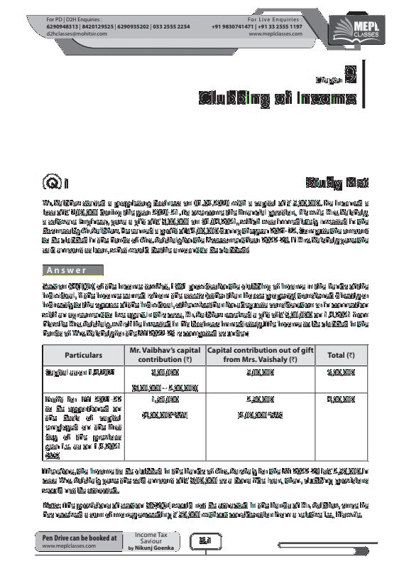 Taxation Clubbing of Income Compiler by Nikunj Goenka