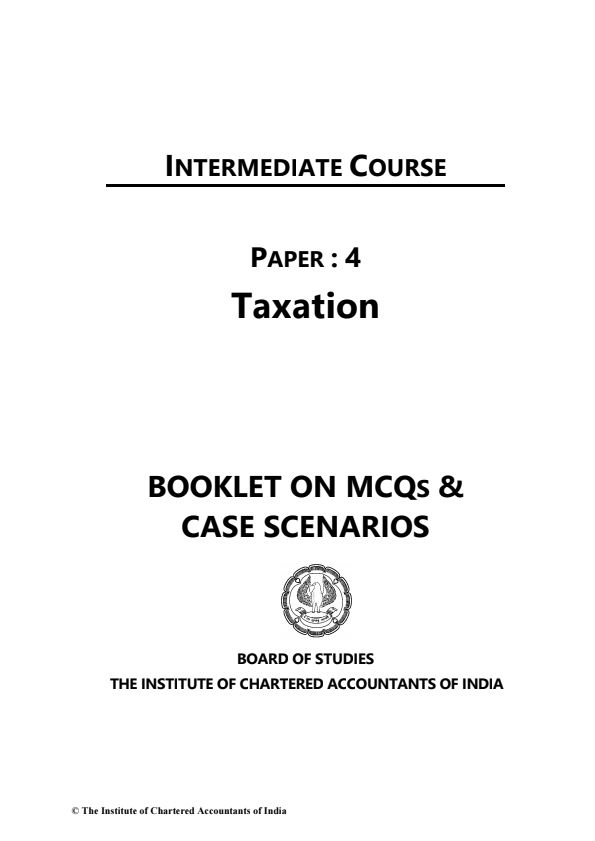 ICAI MCQs and Case Scenarios Booklet 