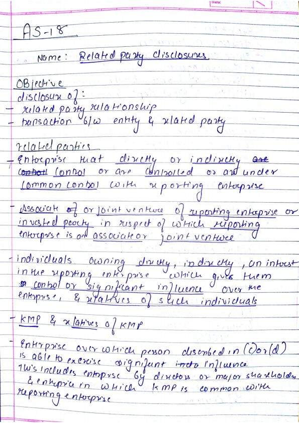 AS 18_ Related Party Disclosures Handwritten Notes