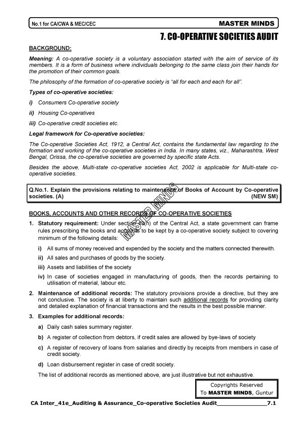 Societies Audit Scanner Cum Notes by Masterminds