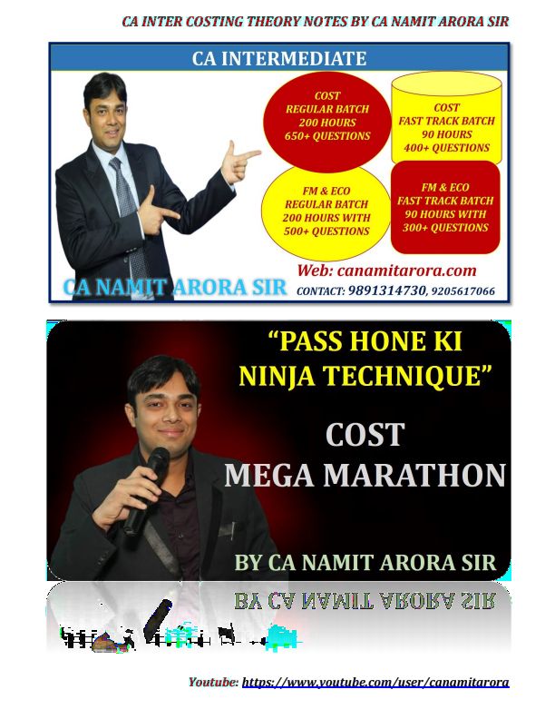 Costing Theory Notes by CA Namit Arora 