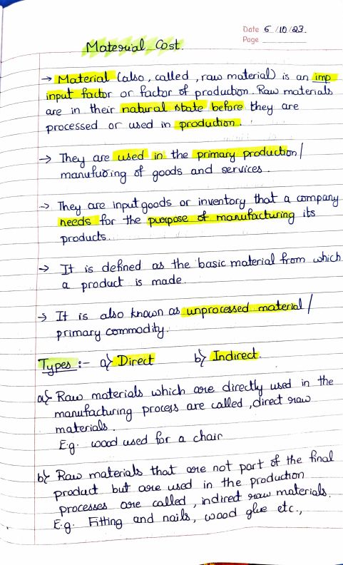 BCom 2nd year- 3rd Semester notes.Cost Accounting- Material cost( theory )
