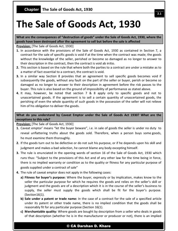 SOGA 1930 | CA FOUNDATION | CA CS DARSHAN KHARE|