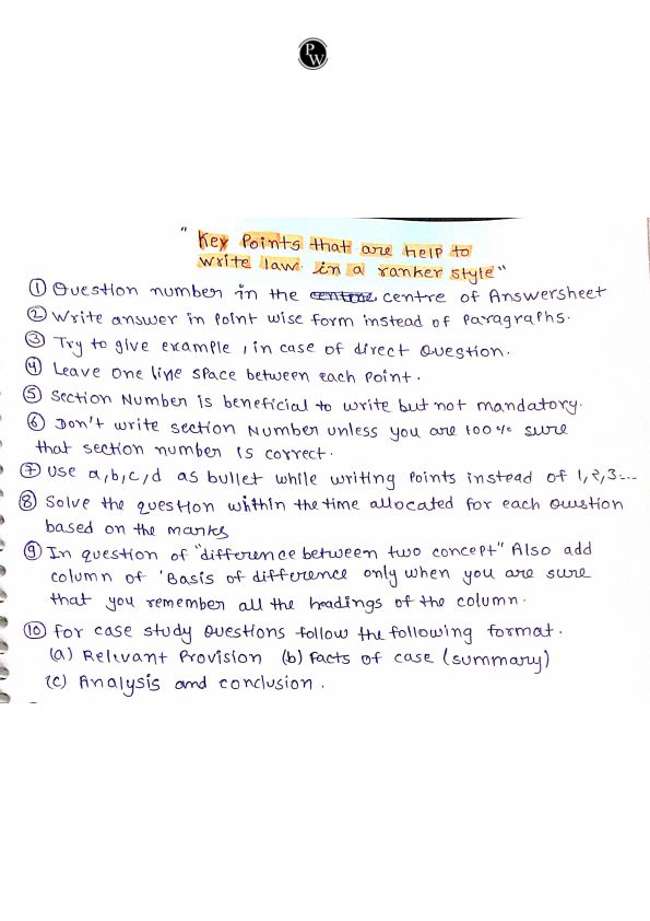 Indian Contract Act Hand Written Notes
