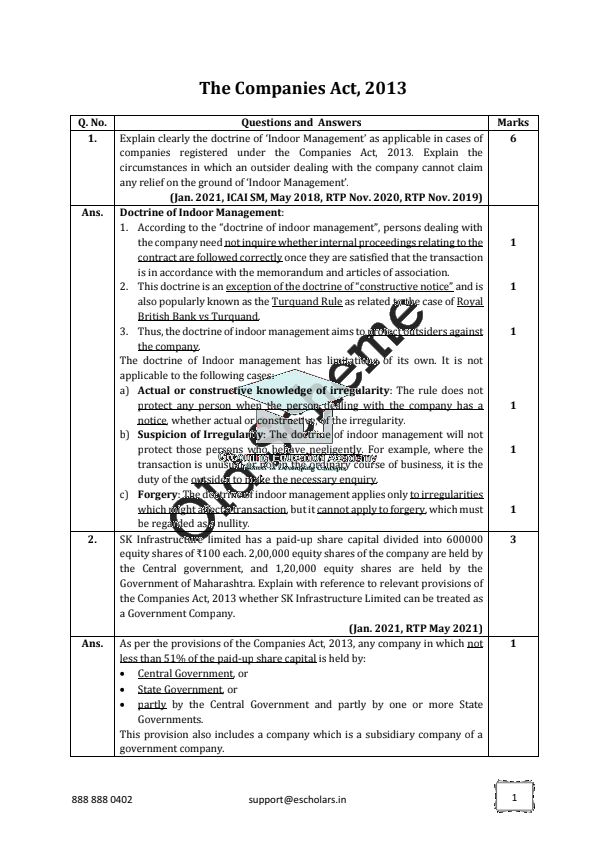 Grooming Education Accedmy law prefect practice book


Companies Act 2013 
All past year question with answer.


With step by step guide how to attemp answer in law and get marks according to ICAI.

