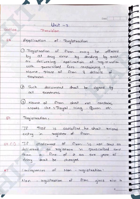 Unit 3 of partnership act by studious harshita
This is handwritten of harshita shared by everyone on this app this is the official owner's account of those handwritten notes 