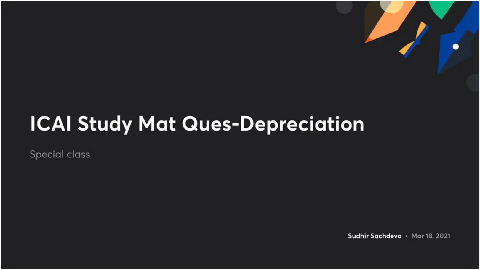 Depreciation important questions 