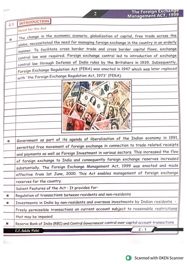 CA INTERMEDIATE
FEMA AND LLP ACT NOTES
BY ANKITA PATNI