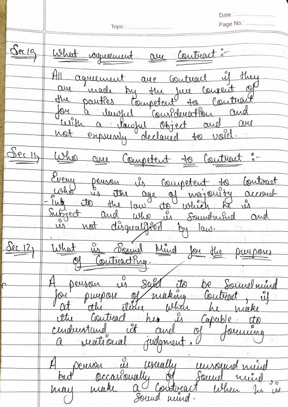 Section 10 to 19 A Indian contact act 