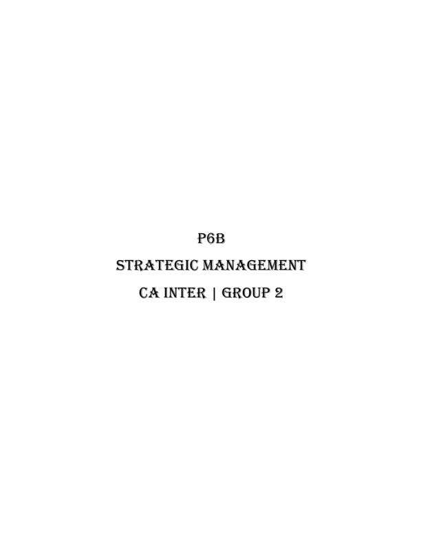CA INTERMEDIATE
STRATEGIC MANAGEMENT NOTES