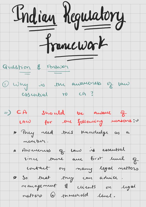 Indian regulatory framework question and answers 