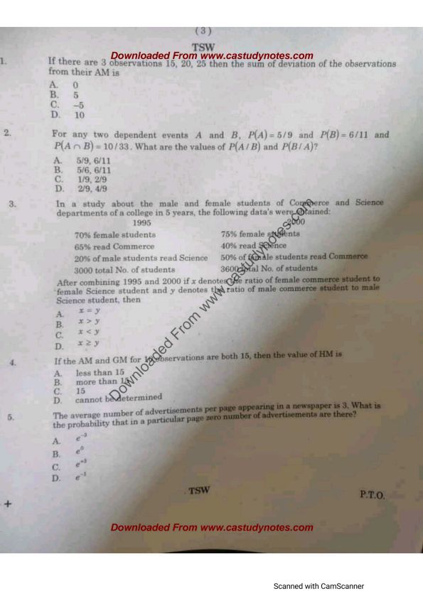 ICAI PYQ ( Paper-3 Quantitative Aptitude )
Dec-21 Foundation exam's Question Paper !