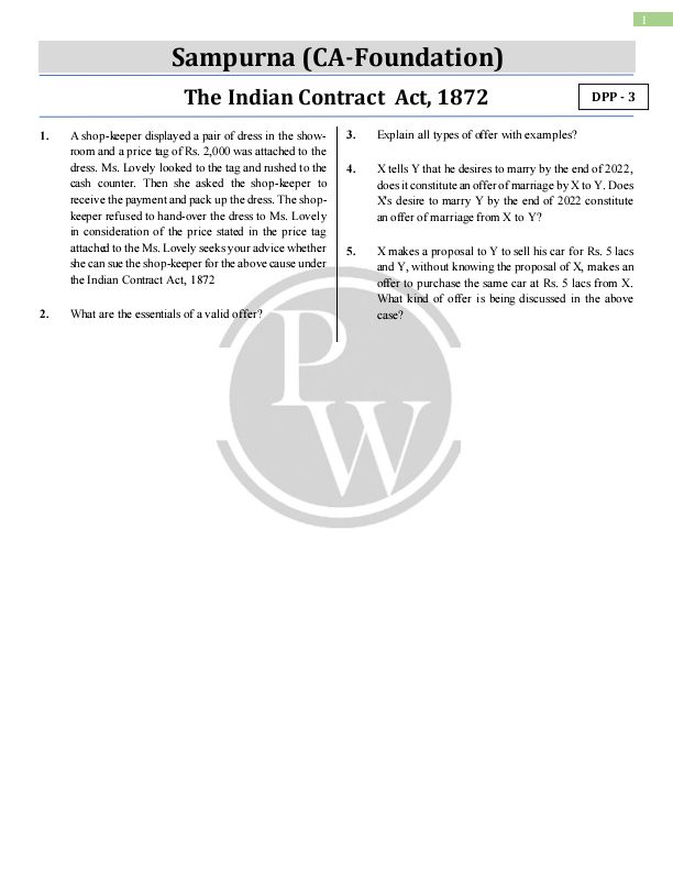 Daily practice questions // law CA foundation // dpp2//day2
...................
Join my telegram channel for important question and notes 
https://t.me/cafreeclassesandnotes
--------------------------------------
Join my telegram channel for important question and notes