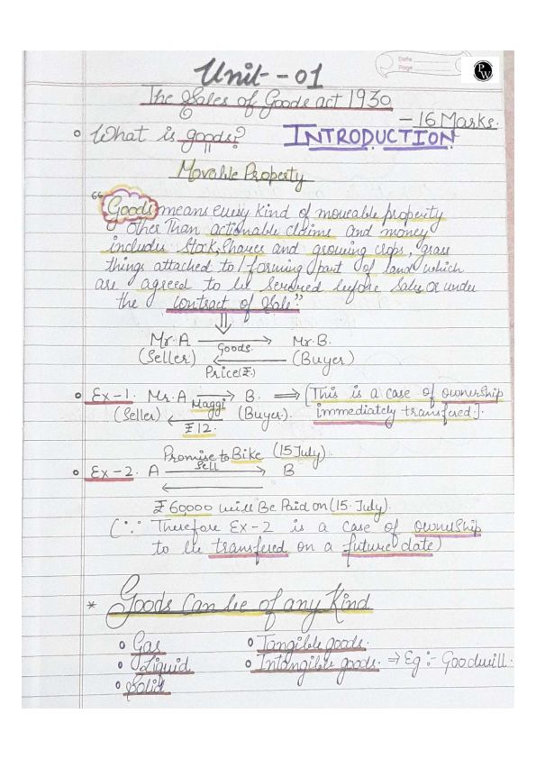 Sales of goods act 1930
Ca Foundation 