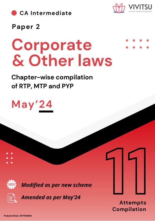 11 attempts pyq, mtp, rtp with revised edition for new syllabus applicable for may24-nov24
