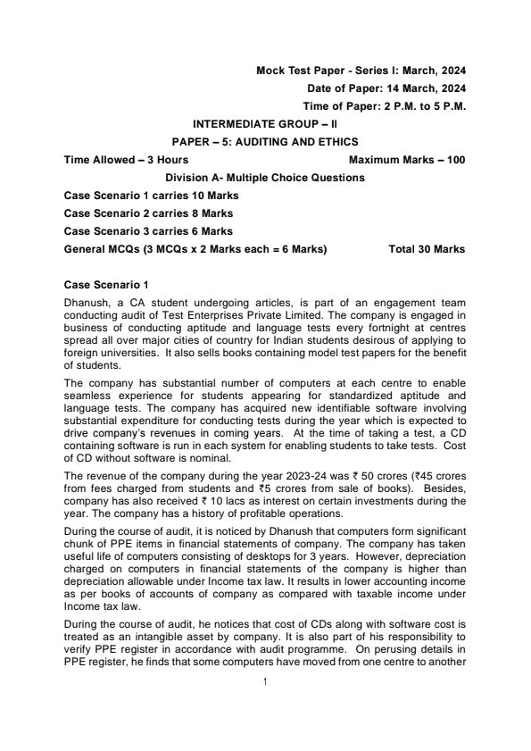 MTP question paper Audit for May 24 