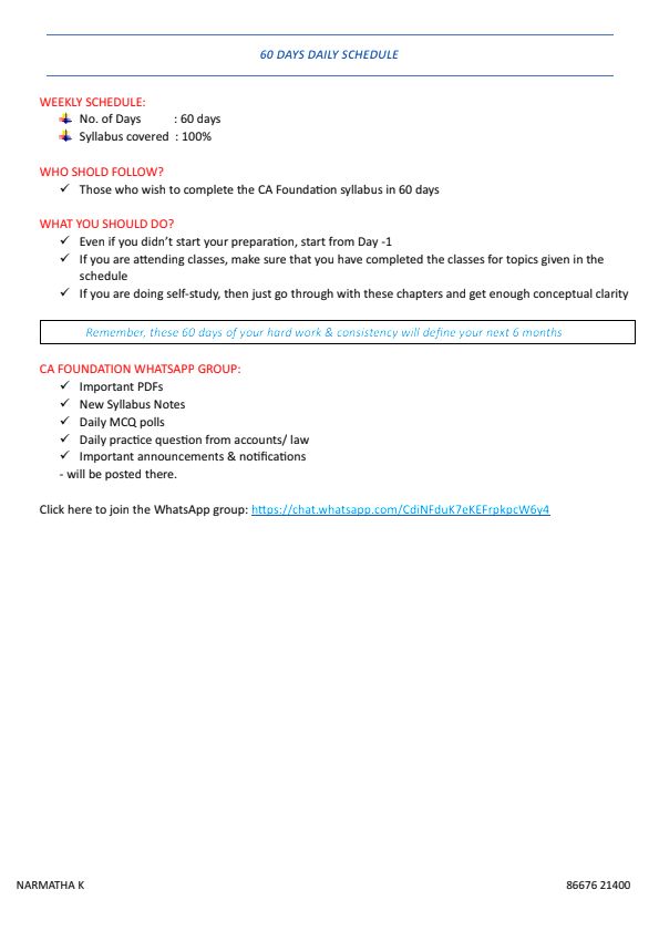 60 days syllabus completion strategy
If you want PW CA Wallah lectures, DPP , E-book 
Join this telegram channel https://t.me/CAWALLAHLECTURES