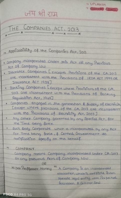 The company Act 2013