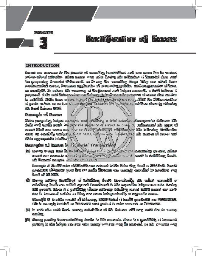 Rectification of error practice and previous questions 