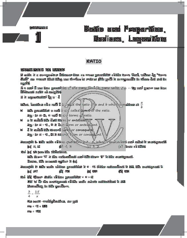 Ratio, proportion and indices
Practice questions and important points