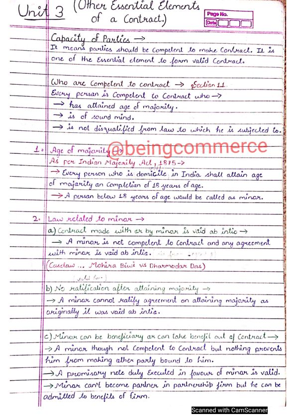 The Indian contract act 
Unit-3