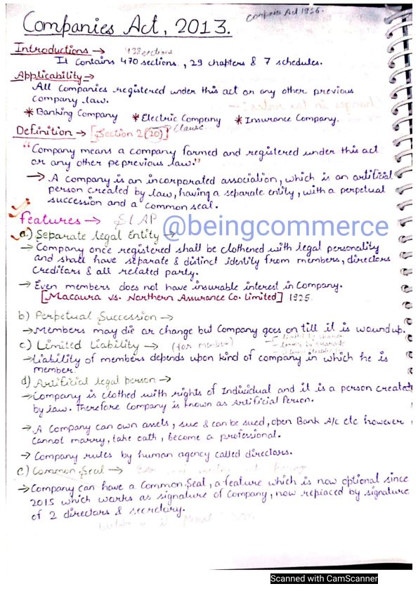 Companies act , 2013
Notes