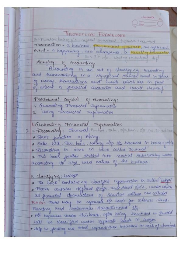 Ca foundation 
Accounts Chapter-1 Notes
