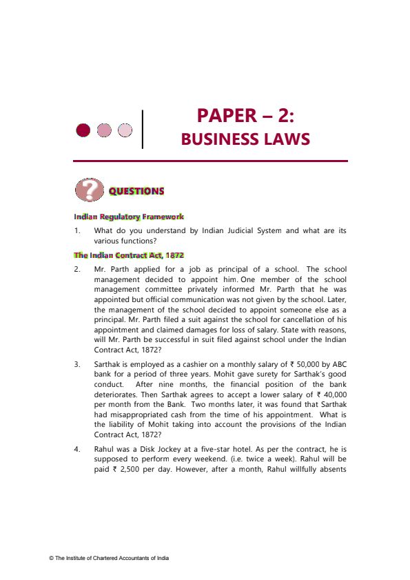 Revision test paper
CA foundation June 24
Business law