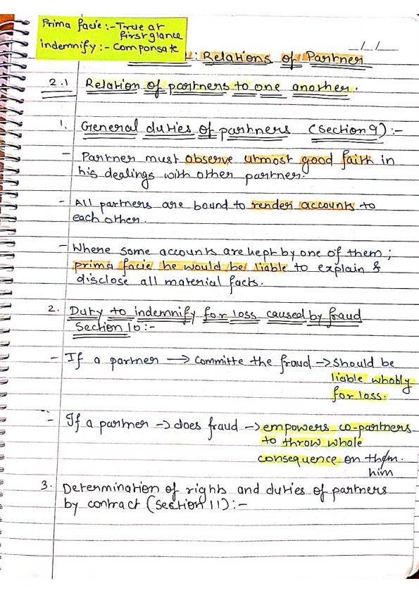 Indian partnership act 1932 unit 2
