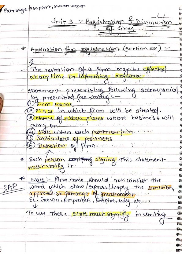 Indian partnership act 1932 unit 3 notes 