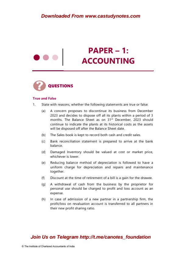 CA Foundation ACCOUNTING JUNE 24 RTP
