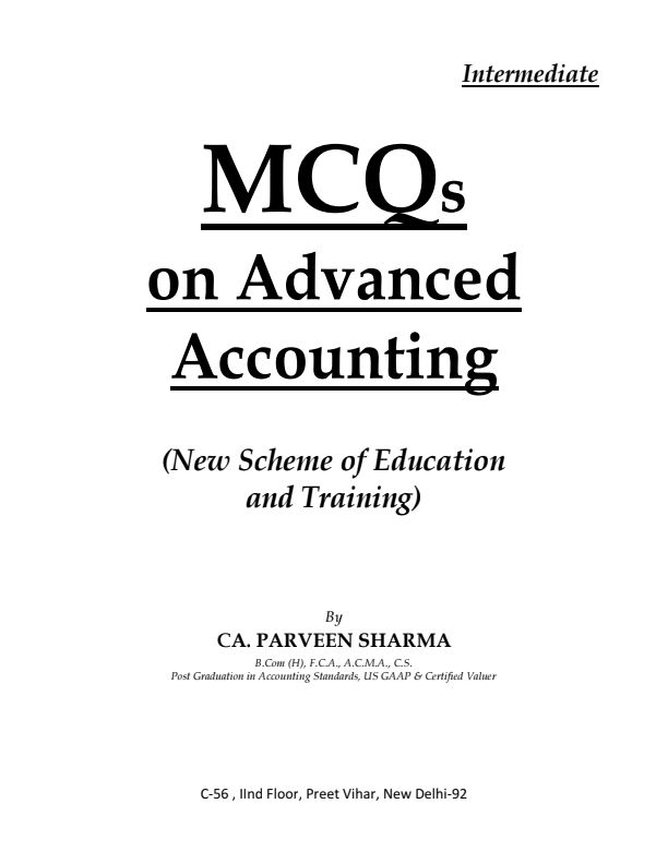 Ca inter MCQ. 