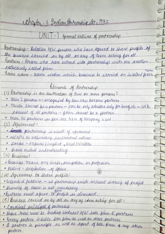 Indian Partnership Act NOTES 
(By- CA CS Swati Agrawal Mam)- Ekagrata CA