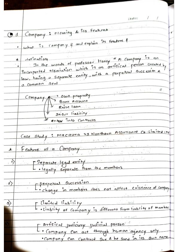 Company and its features 
