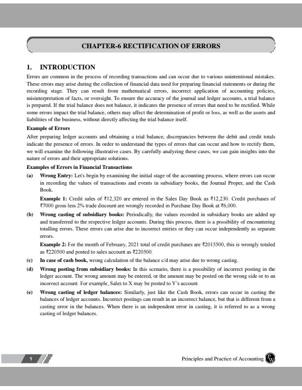 ACCOUNTING PROCESS
RECTIFICATION OF ERROR E-BOOK 