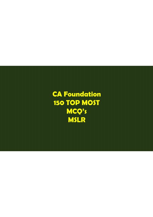 CA foundation most important mcq 😄
#CA