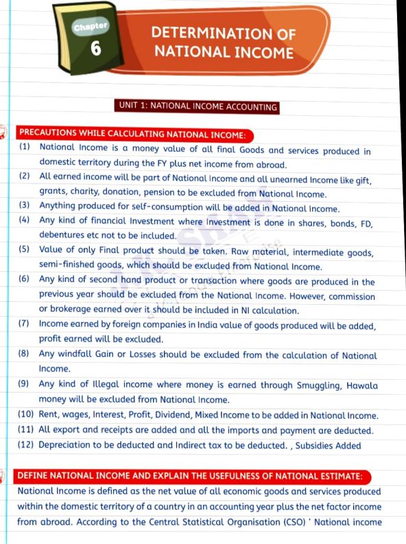 National income notes....