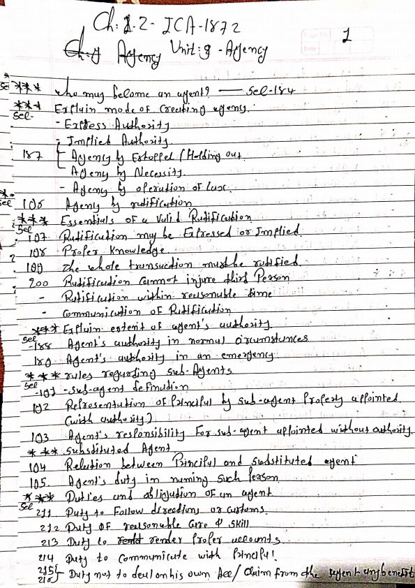 Law-ch2 ICA, UNIT9 agency
Sections and titles