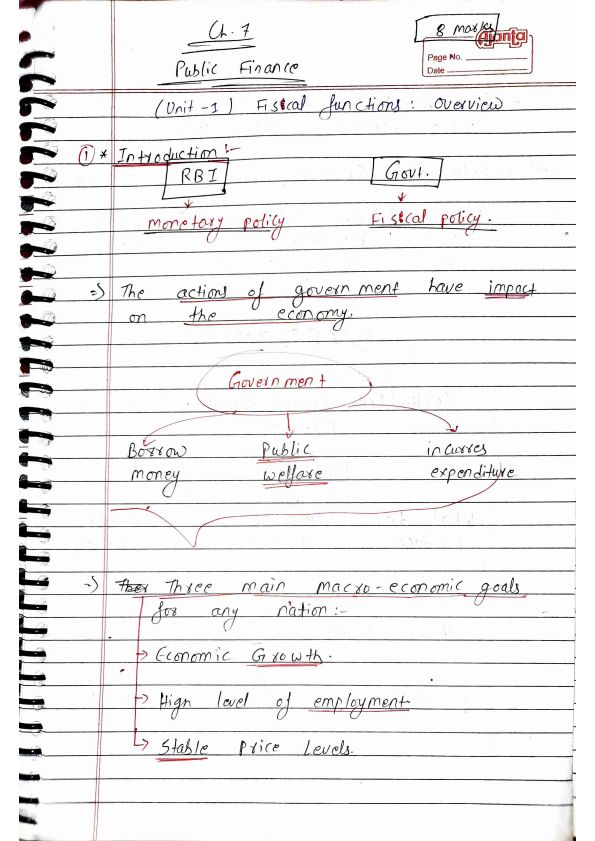 Public Finance, Unit - 1